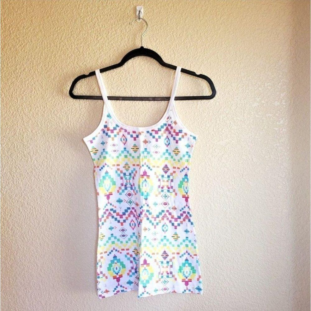OP Womens Top White M Multi-color Tank Top NWOT